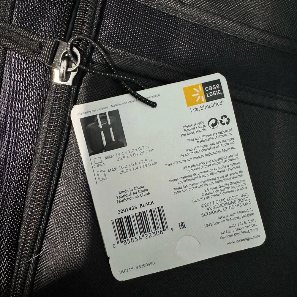 CaseLogic Black Laptop Bag NEW